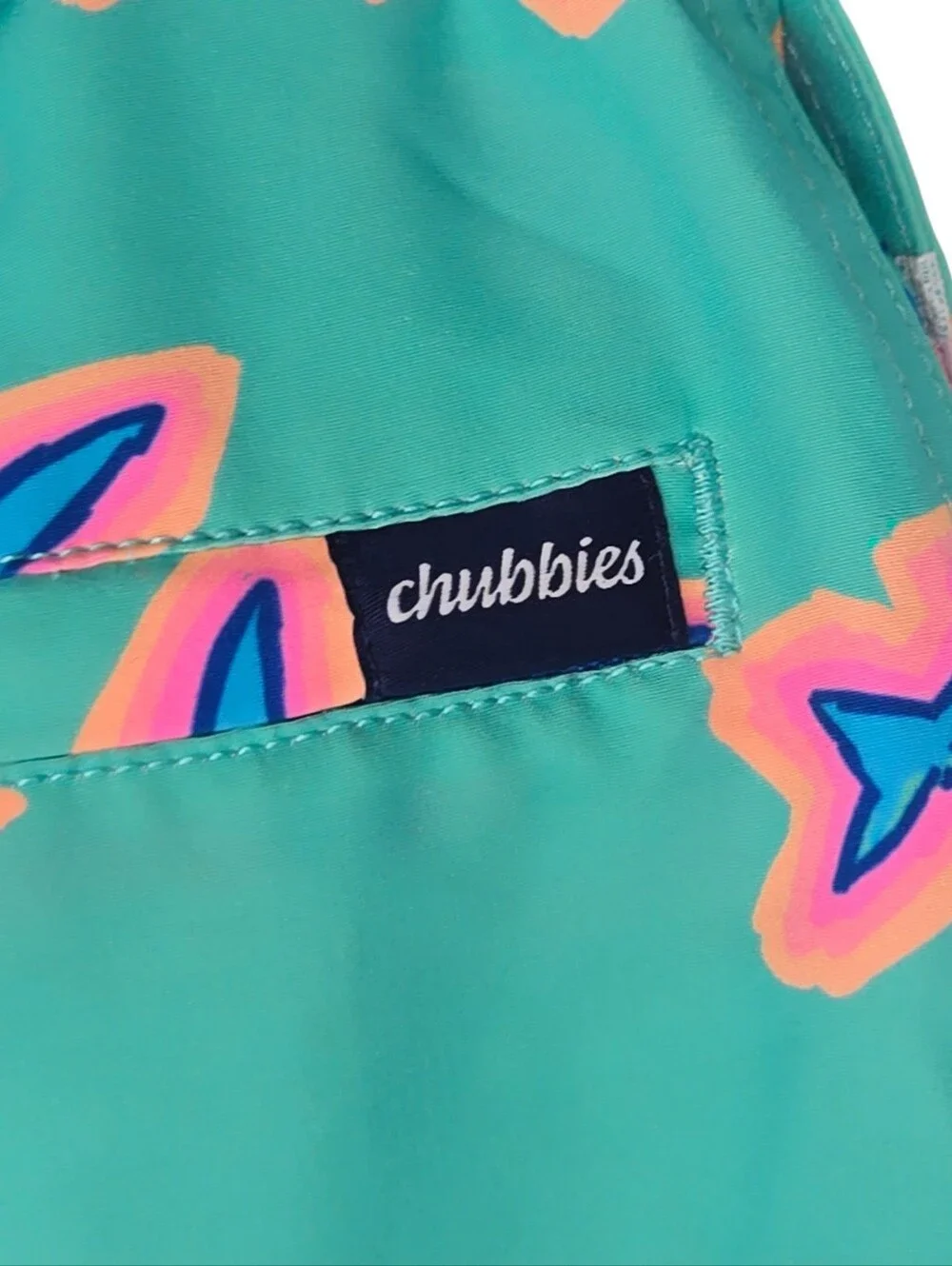 Chubbies Mens Teal Sharks Print 7